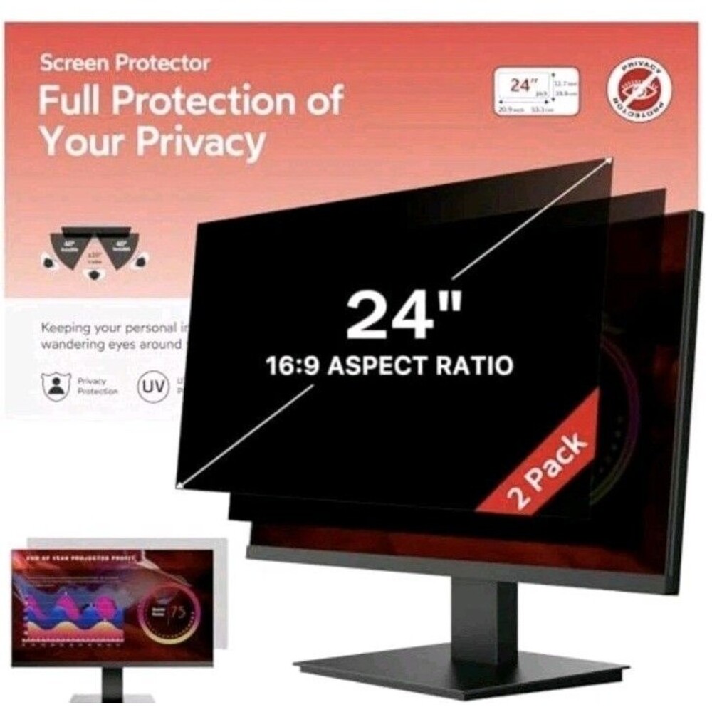 Bersem Privacy Screen Protector 24" Computer Anti-Glare UV 2 Pack NEW